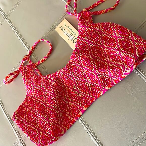 Tori Praver x Target Seafoam Textured 2-piece Swimsuit Geometric Pink Print NEW - Picture 7 of 13